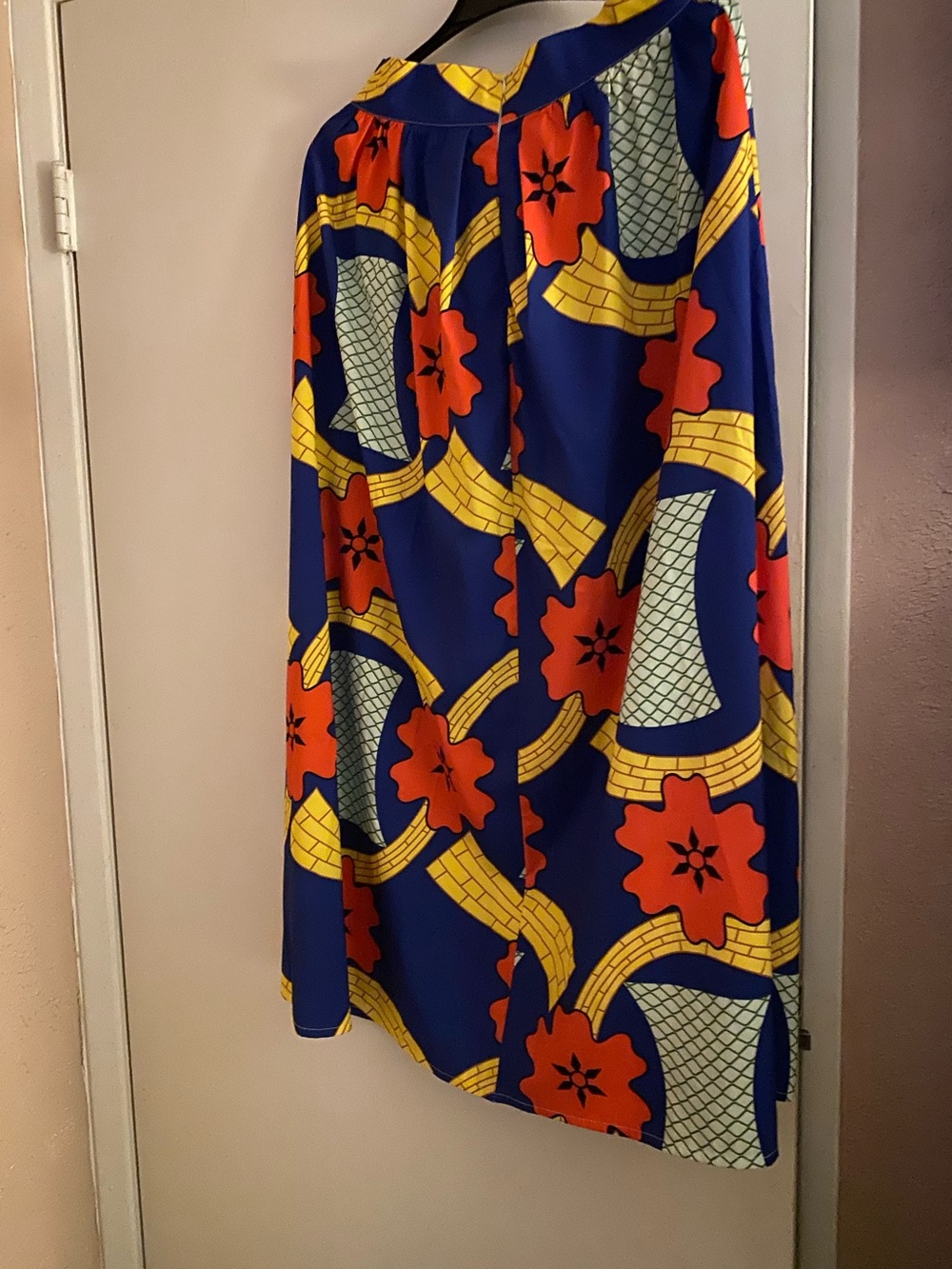 Bold Floral Print Blue Maxi Skirt